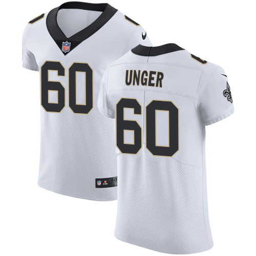 Nike Saints #60 Max Unger White Men's Stitched NFL Vapor Untouchable Elite Jersey - Click Image to Close